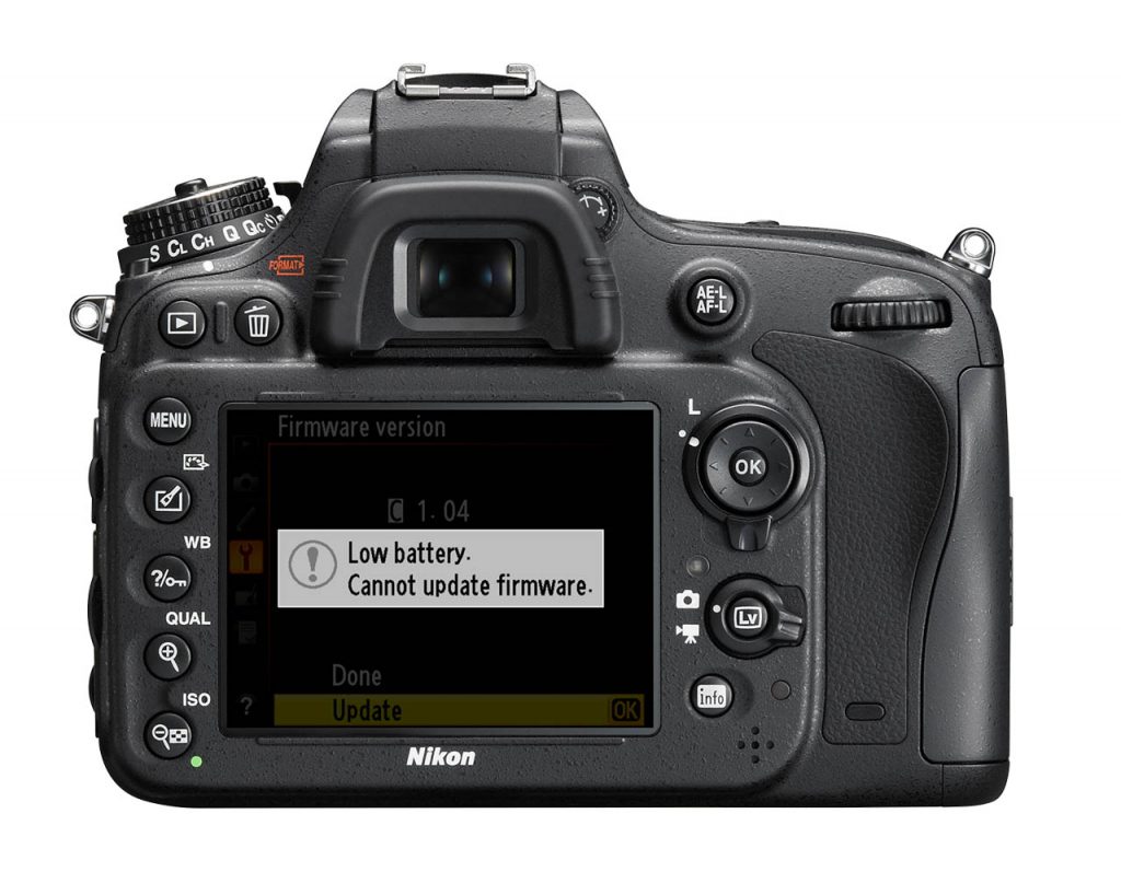 Không cập nhật được firmware Nikon d610