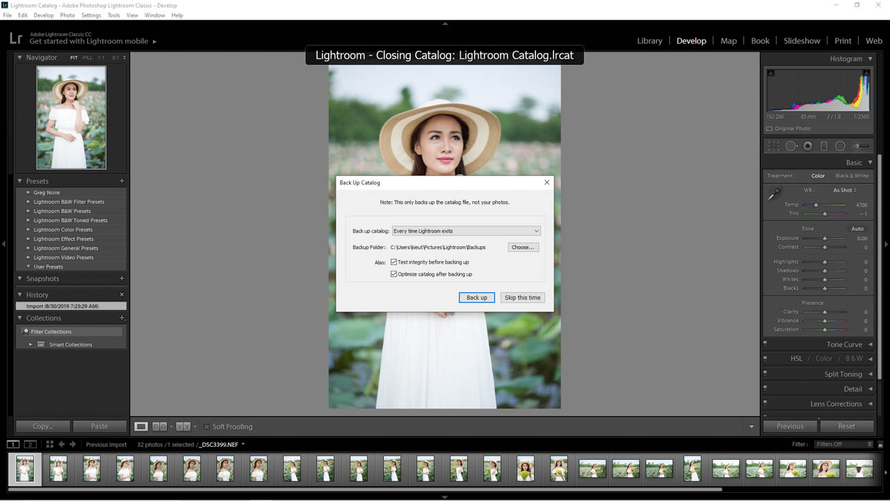 Catalog trong Lightroom Classic Cách tạo & Sao lưu Kiều Trường