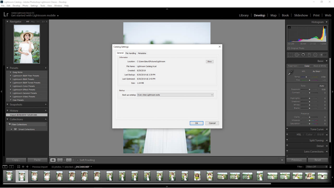 Catalog trong Lightroom Classic Cách tạo & Sao lưu Kiều Trường