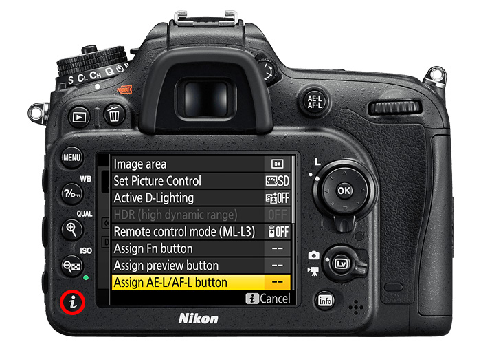 Cách đặt AF-On Nikon D7200