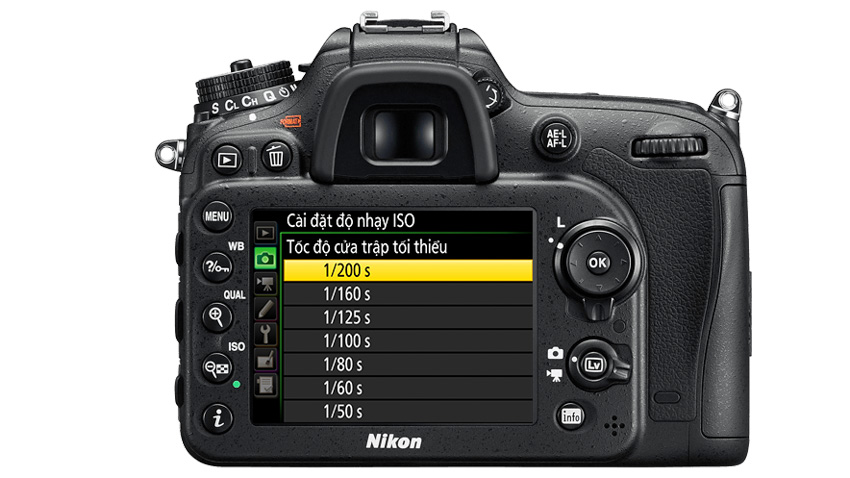 bạn có thể là Nikon d7200 iso