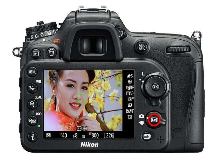 Chế độ lấy nét LiveView máy ảnh Nikon