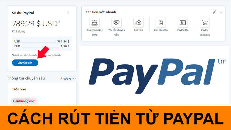 Cách rút tiền từ Paypal
