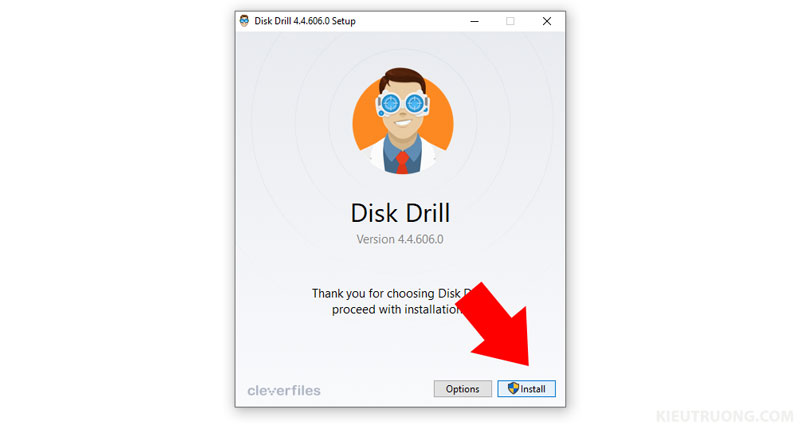 Nhấn Install để cài đặt Disk Drill