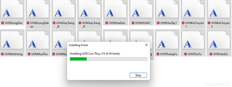 cài phông chữ thư pháp