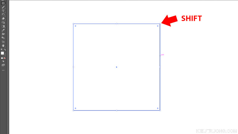 Nhấn giữ Shift rồi kéo chuột trái để vẽ hình vuông