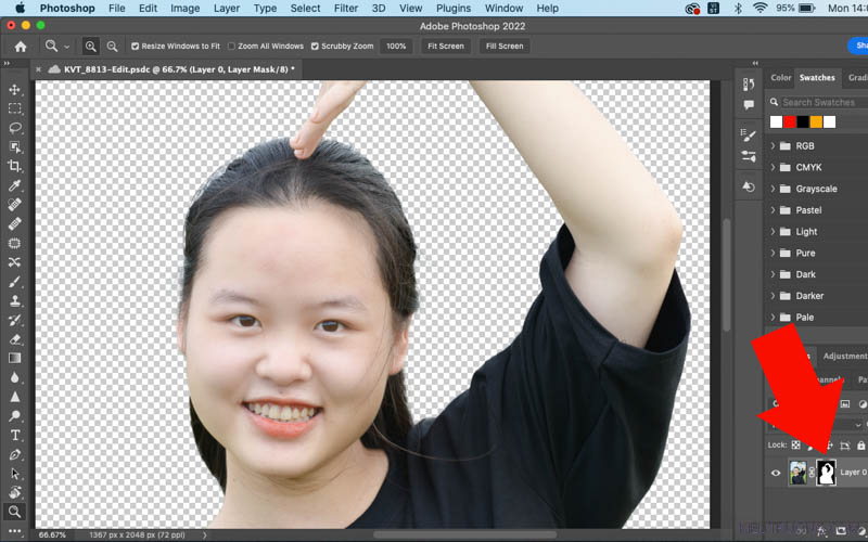 Hoàn tất quá trình tách tóc trong Photoshop