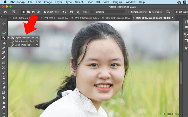 Nhấn vào Object Selection Tool