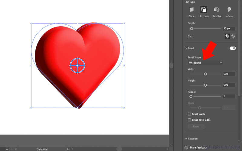 Krijo efekt 3D të zemrës në illustrator