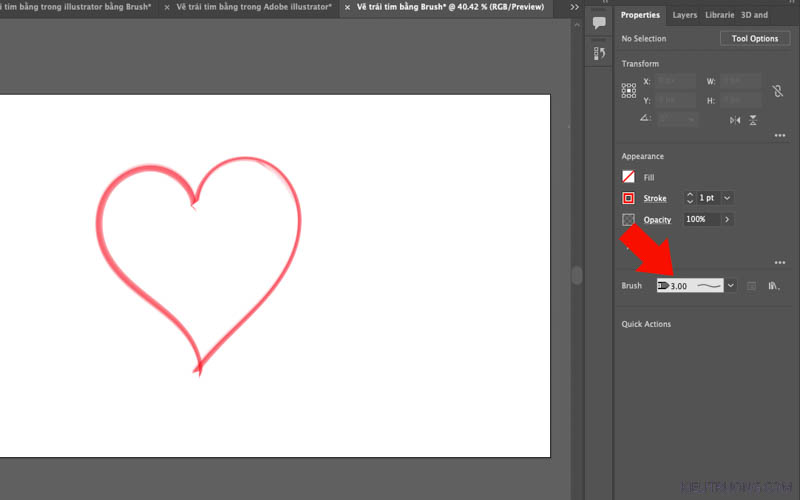 zgjidhni llojin e furçës për të vizatuar formën e zemrës