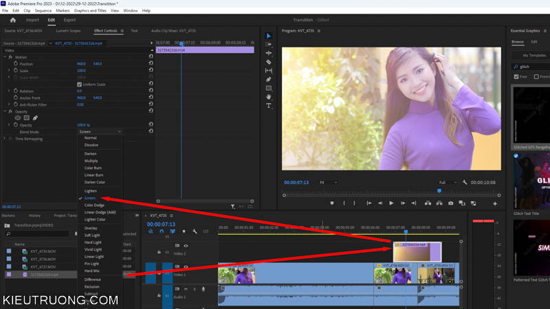 Tërhiq Video Transitions në Adobe Premiere