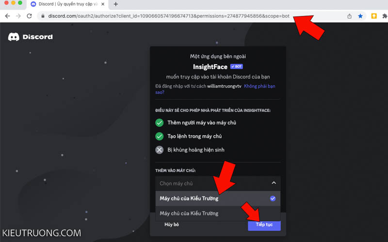 Gọi Midjourney Bot InsightFace vào máy chủ Discord
