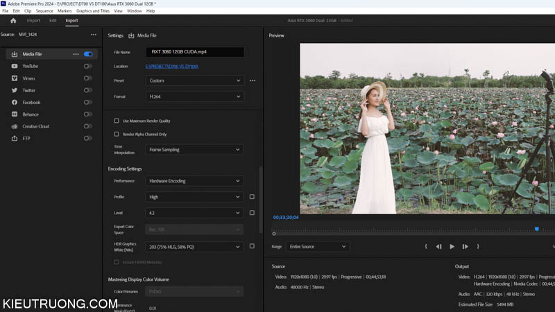 Xuất Video bằng GPU CUDA trong Adobe Premiere