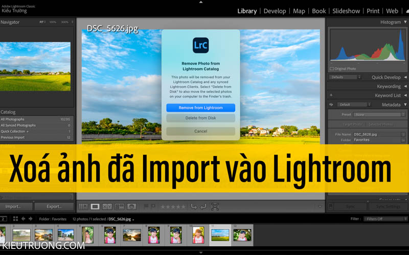 Cách xóa hình đã Import trong Lightroom