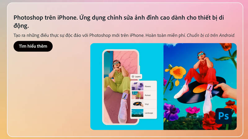 Tải Photosohp cho điện thoại iPhone