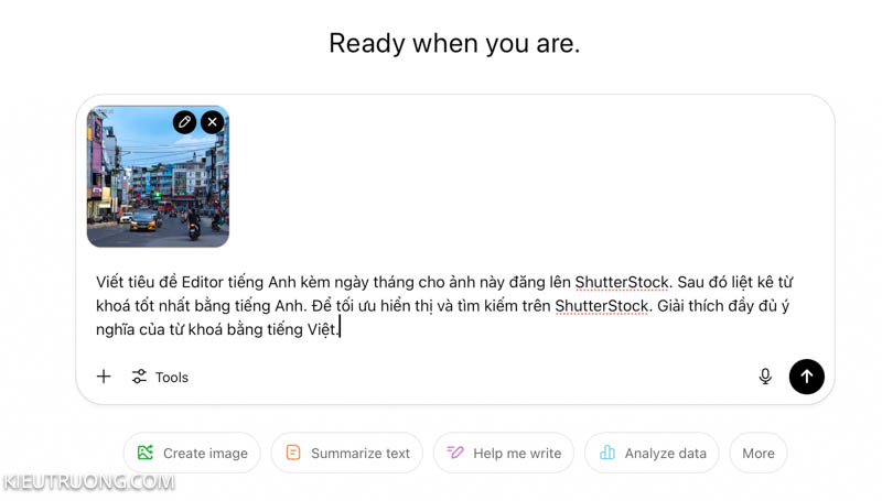 Sử dụng ChatGPT để tối ưu bán ảnh trên ShutterStock