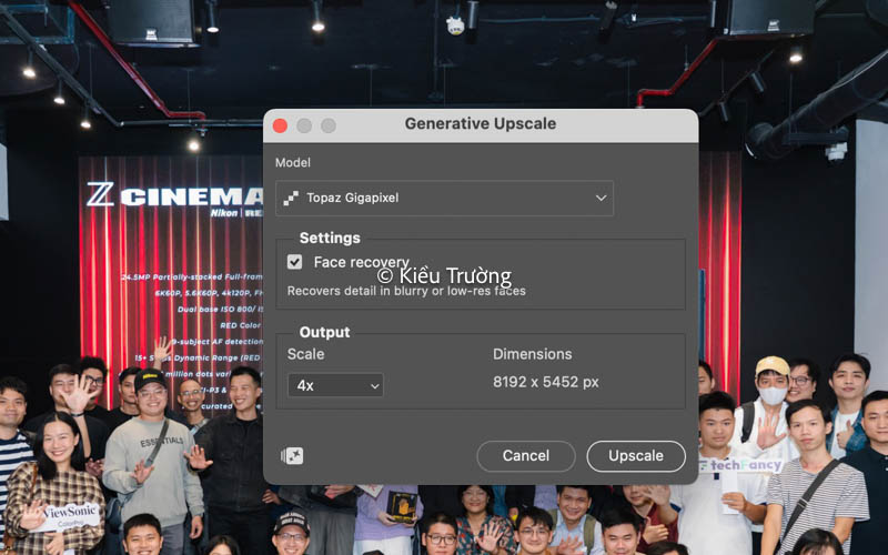 Topaz Gigapixel trong Photoshop 2026