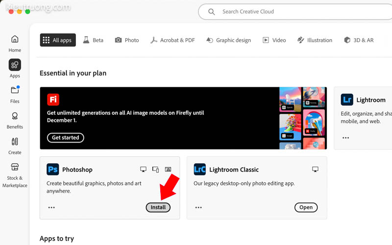 Nhấn cài đặt thêm ngôn ngữ tiếng Việt cho Photoshop