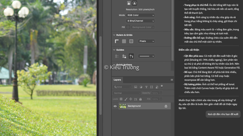 Yêu cầu Photoshop xoá vật thể bằng AI Assistant